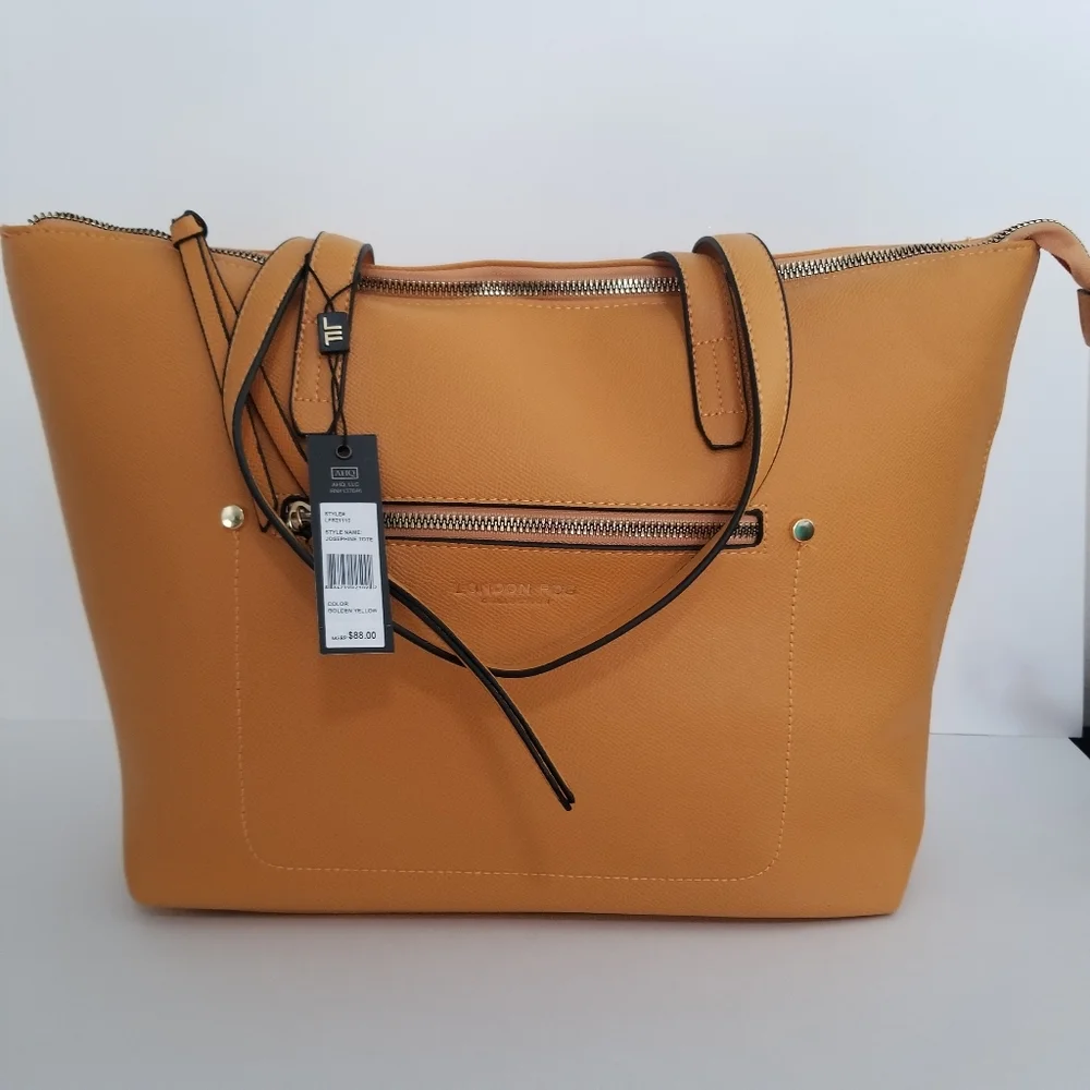 LONDON FOG YELLOW JOSEPHINE TOTE - Picture 2 of 10